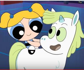 Powerpuff Girls Mojo Jojo Bir Tek Boynuzlu Atla Savaşıyor